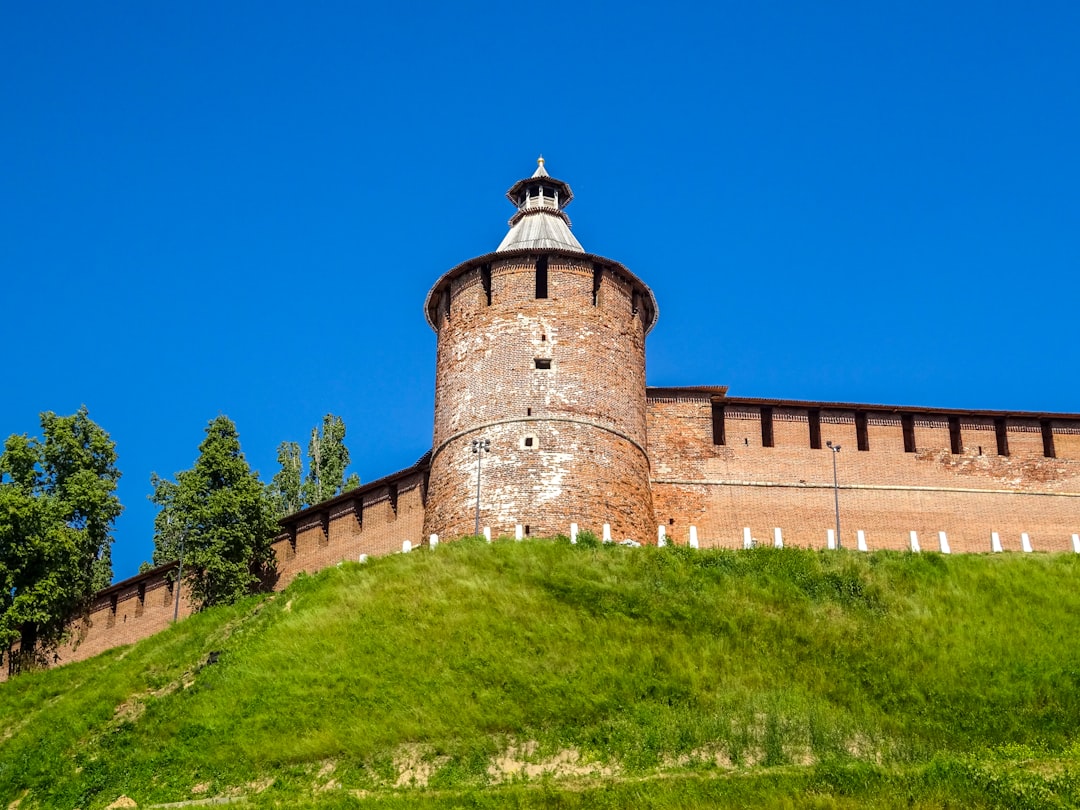 Nizhny Novgorod Kremlin tower above the Volga