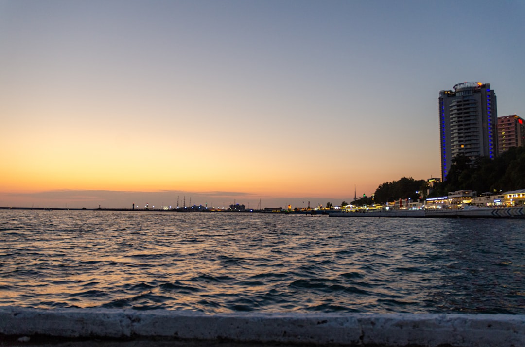 Sochi seafront at dusk on the Black Sea
